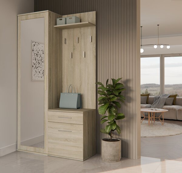 Set mobilier hol Dialogos 1 (stejar sonoma) (cu oglindă). Promo -14%. 1132537