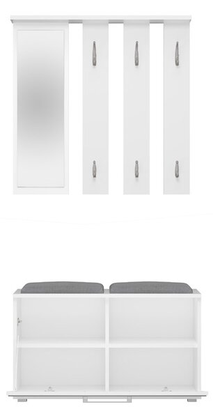 Set mobilier hol Oasis 1 (alb) (cu oglindă). 1132531
