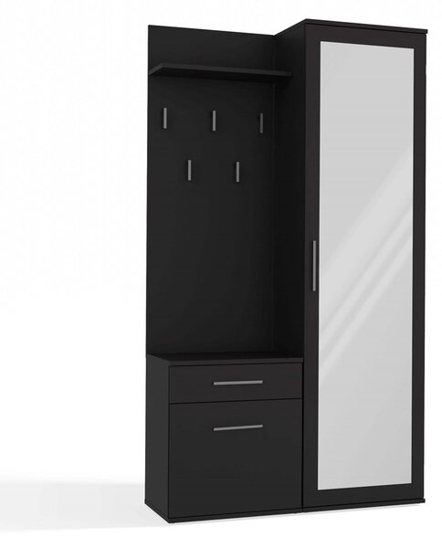 Z0ND0 Set mobilier hol Dialogos 1 (negru) (cu oglindă). 1132536