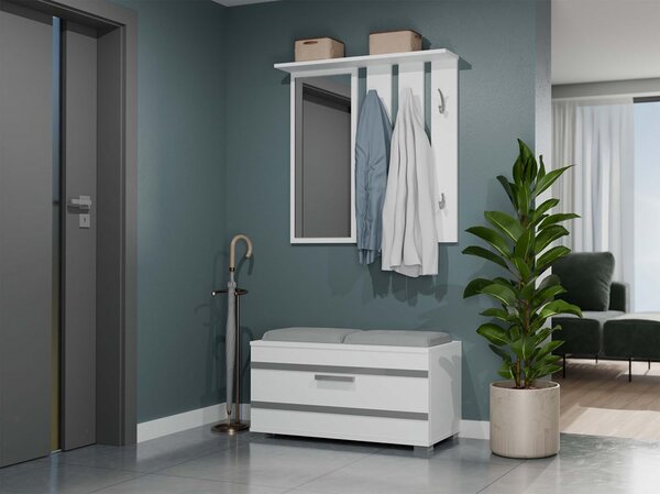 Set mobilier hol Oasis 1 (alb) (cu oglindă). 1132531