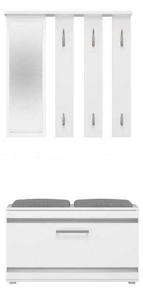 Set mobilier hol Oasis 1 (alb) (cu oglindă). 1132531