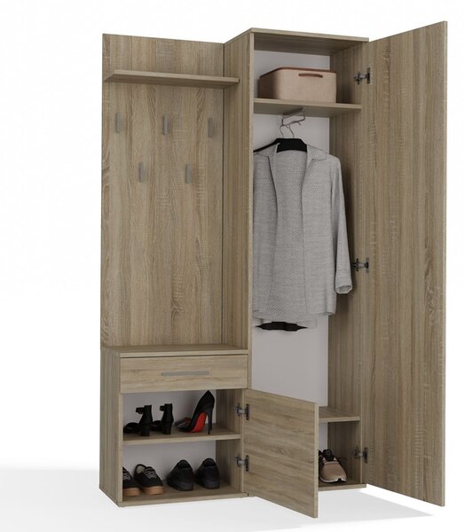 Set mobilier hol Dialogos 1 (stejar sonoma) (cu oglindă). Promo -14%. 1132537