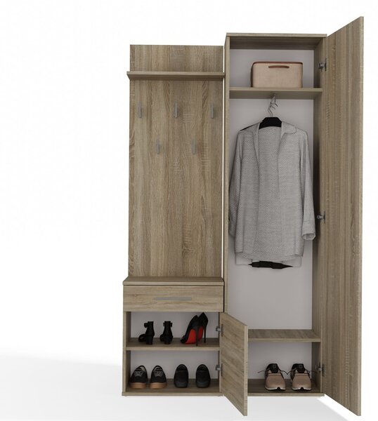 Set mobilier hol Dialogos 1 (stejar sonoma) (cu oglindă). Promo -14%. 1132537