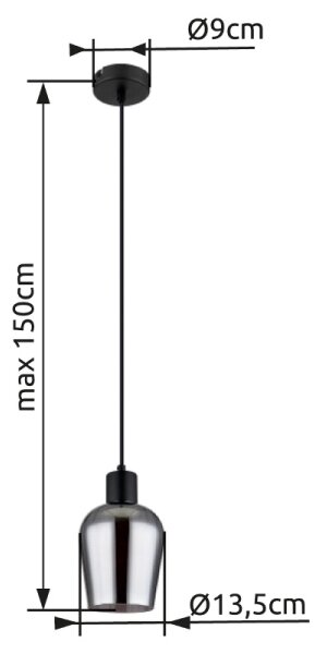 Lustră pe cablu Globo 15627 RYAN 1xE27/40W/230V