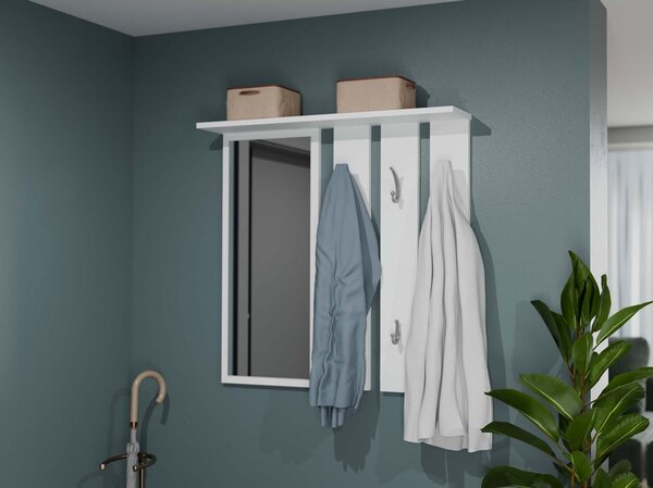 Panou cuier Oasis 1 (alb) (cu oglindă). Promo -19%. 1132563