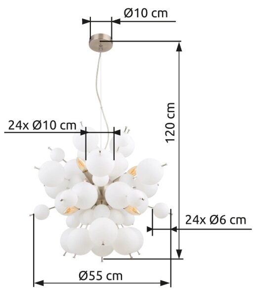 Lustră pe cablu Globo 15633HO UDO 6xE14/25W/230V