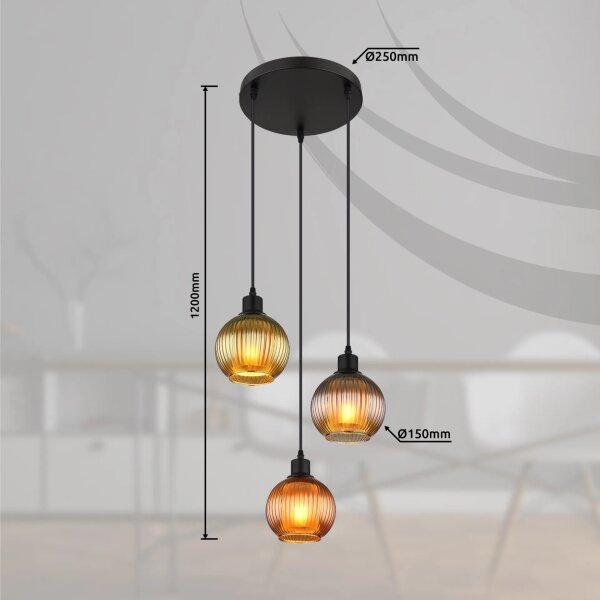Lustră pe cablu Globo 15638-3 ZUMBA 3xE27/25W/230V