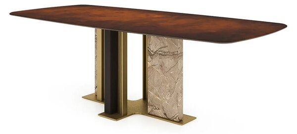 Masă lemn masiv dining Domo Personalizabilă, 240 × 110 × 75 cm