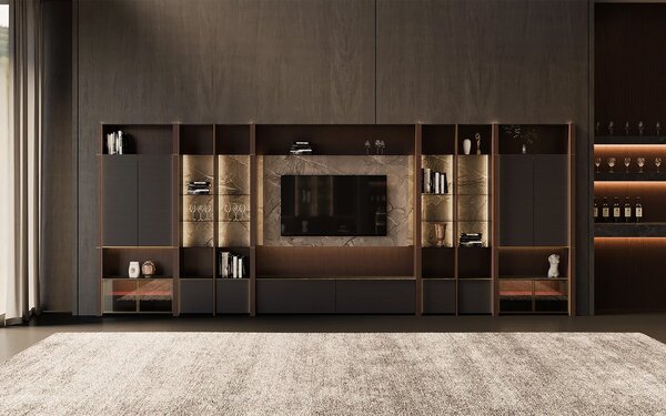 Mobilier TV lemn masiv Domo Personalizabil, 548 × 45 × 220 cm