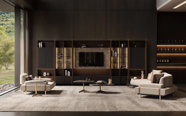 Mobilier TV lemn masiv Domo Personalizabil, 548 × 45 × 220 cm