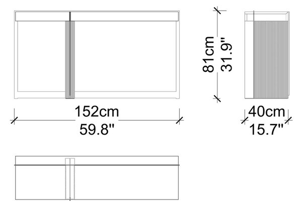 Masă lemn masiv de toaletă Personalizabilă, 152 × 40 × 81 cm