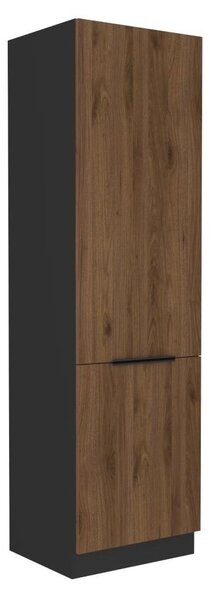 Dulap bucătărie pentru frigider încorporat Monzesa 60 LO 210 2F (nuc okapi + negru) . 1096970