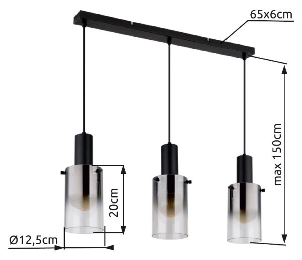 Lustră pe cablu Globo 15907-3H FLORENTINA 3xE27/40W/230V