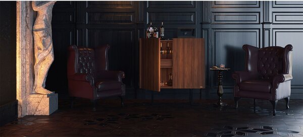 Bar lemn masiv Winston, 112 × 36 × 112 cm