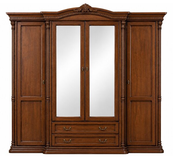 Dulap lemn masiv Briston 4 usi si 2 sertare, 240 × 68 × 233 cm