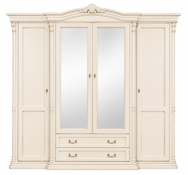 Dulap lemn masiv Briston 4 usi si 2 sertare, 240 × 68 × 233 cm