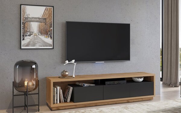 Comodă lemn masiv Livento TV, 200 × 50 × 45 cm