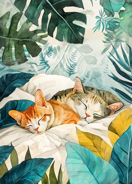 Ilustrație Cats life 14, Justyna Jaszke, (30 x 40 cm)