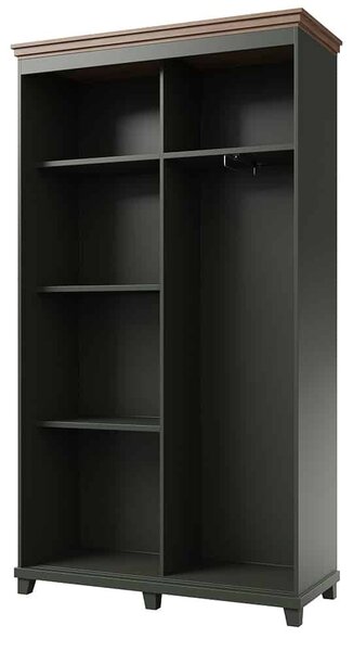 Dulap lemn masiv Jardon cu oglindă 120cm x 50cm x 216cm Grafit