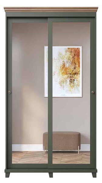 Dulap lemn masiv Jardon cu oglindă 120cm x 50cm x 216cm Grafit