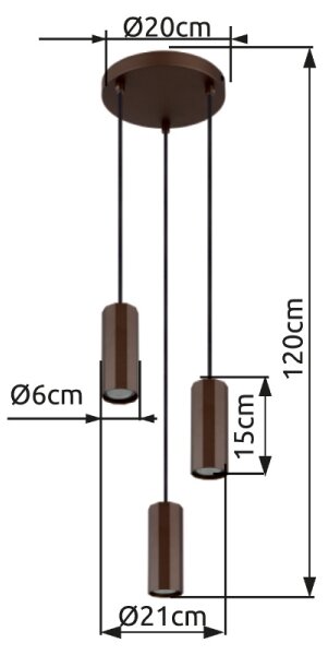 Lustră pe cablu Globo 57919-3H JAMES 3xGU10/25W/230V