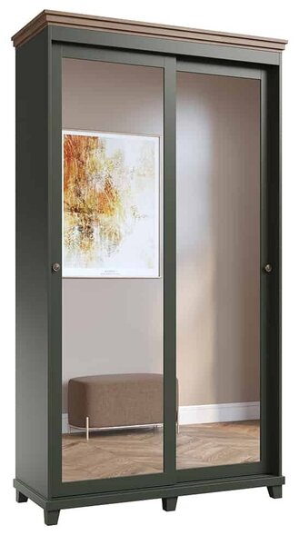Dulap lemn masiv Jardon cu oglindă 120cm x 50cm x 216cm Grafit