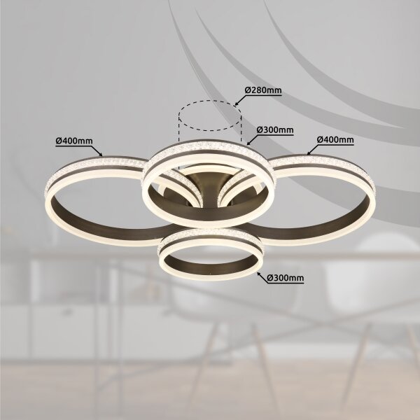 Plafonieră LED dimabilă Globo 67314-90 GROUNI LED/90W/230V + telecomandă