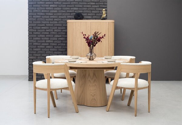 Masă lemn masiv Dining Cloud 130 (+50) x 77 cm