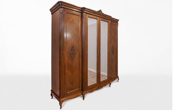 Dulap lemn masiv 4 usi Isabel, 235 × 68 × 237 cm
