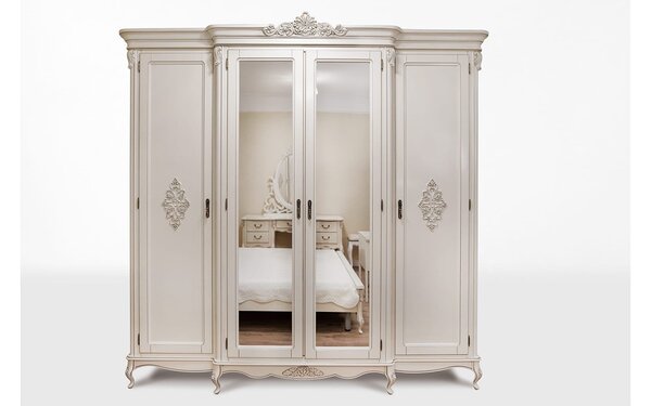 Dulap lemn masiv 4 usi Isabel, 235 × 68 × 237 cm