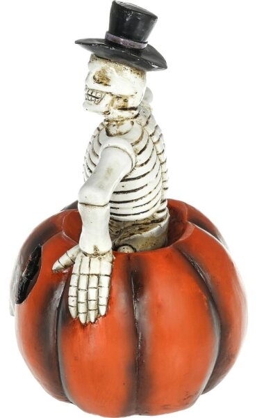 Decorațiune LED HALLOWEEN Retlux LED/2xLR44/alb cald, schelet în dovleac, rășină
