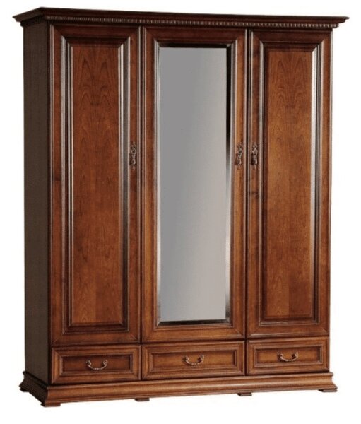 Dulap lemn masiv nuc Ravino I cu Oglindă, 172,2 × 60,5 × 207,9 cm