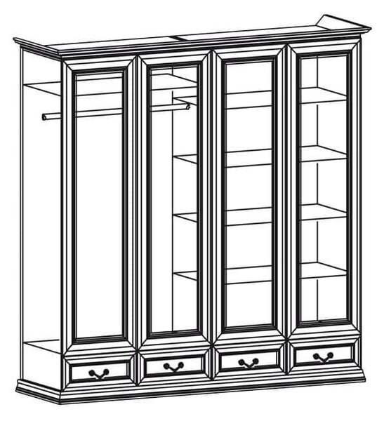 Dulap lemn masiv nuc Ravino II, 212,6 × 60,5 × 207,9 cm
