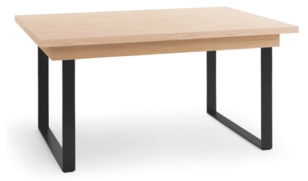Masă lemn masiv Dining Galen Negru 160/, 220 × 90 × 77 cm