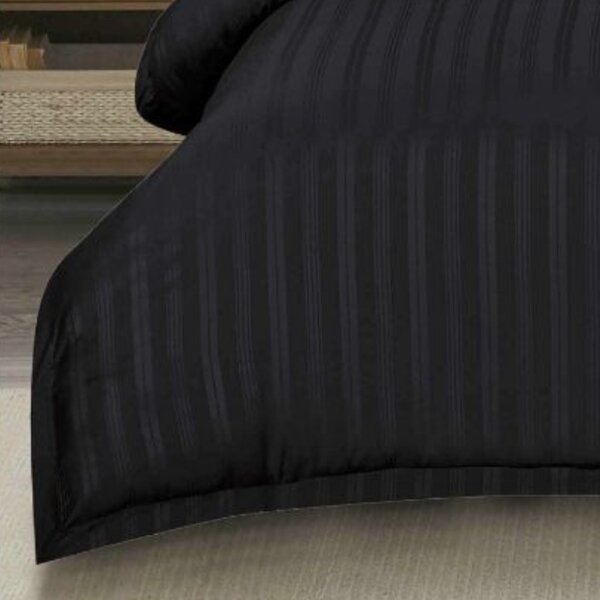 Lenjerie cu elastic 180x200 cm, Damasc, Cardinal V6 Black, 6 Piese (Finet)