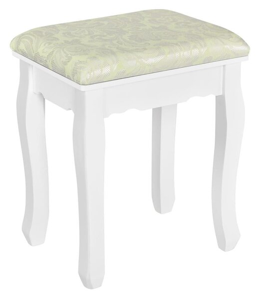 Masa de toaleta alba pentru machiaj cu 3 oglinzi si scaun