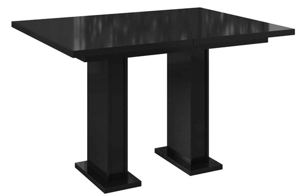 Masă lemn masiv Dining extensibilă Illumina Crest 120/160x80 cm Negru