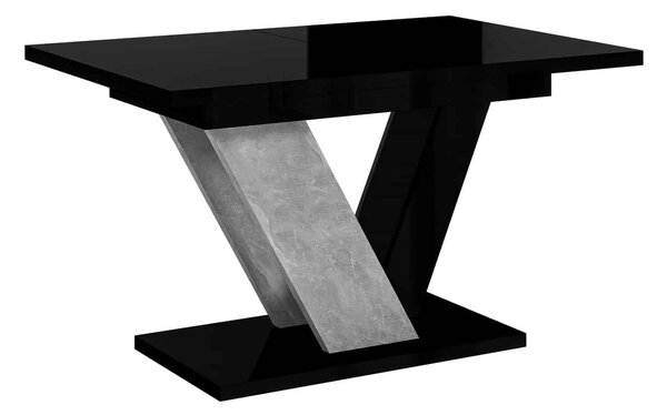 Masă lemn masiv Dining extensibilă Harmonique 120/160x80 cm Negru