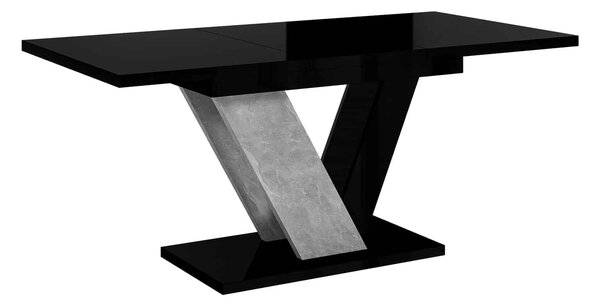 Masă lemn masiv Dining extensibilă Harmonique 120/160x80 cm Negru