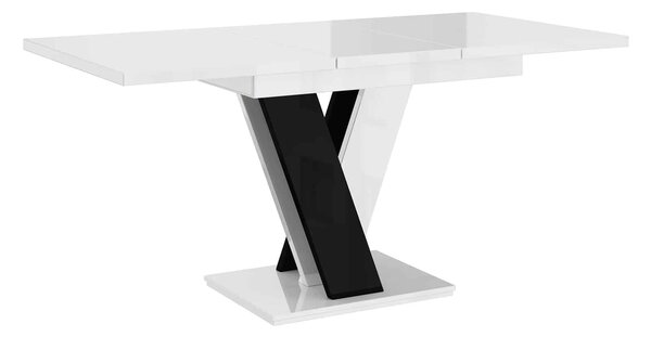 Masă lemn masiv alb Dining extensibilă Quaint Anchor 120/160x80 cm -Negru
