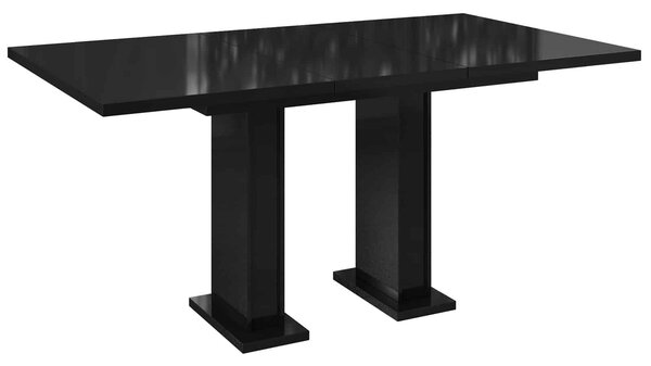 Masă lemn masiv Dining extensibilă Illumina Crest 120/160x80 cm Negru