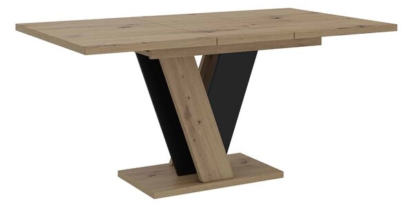 Masă lemn masiv Dining extensibilă BellaVista 120/160x90 cm Negru Artizanal