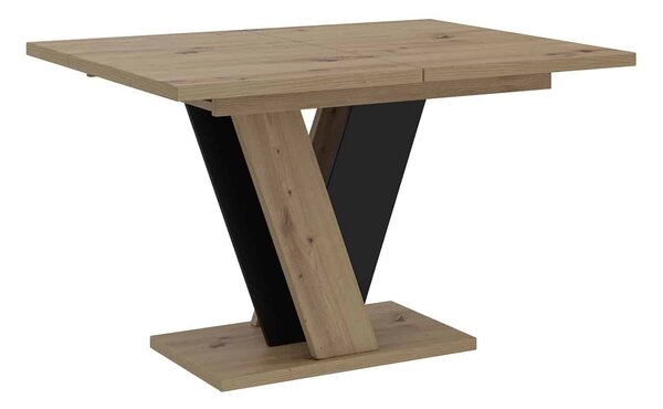 Masă lemn masiv Dining extensibilă BellaVista 120/160x90 cm Negru Artizanal