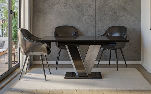 Masă lemn masiv alb Dining extensibilă BellaVista 120/160x90 cm