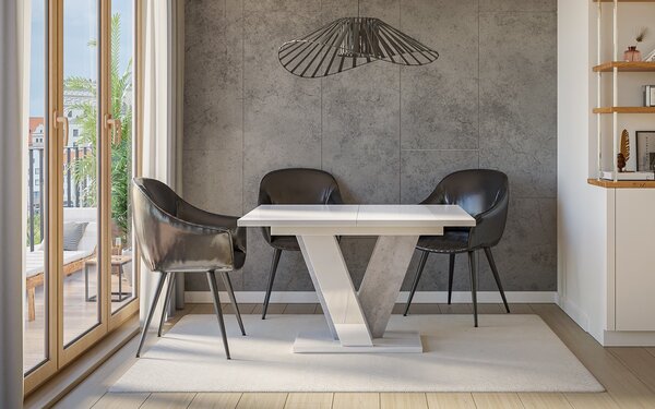 Masă lemn masiv alb Dining extensibilă BellaVista 120/160x90 cm