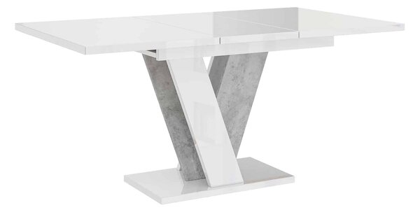 Masă lemn masiv alb Dining extensibilă BellaVista 120/160x90 cm