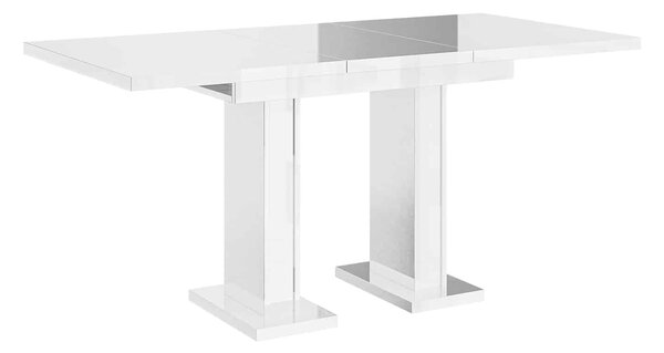 Masă lemn masiv alb Dining extensibilă Illumina Crest 120/160x80 cm