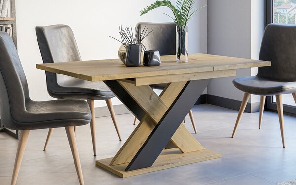 Masă lemn masiv Dining extensibilă Arbor Essence 120/160x90 cm Negru