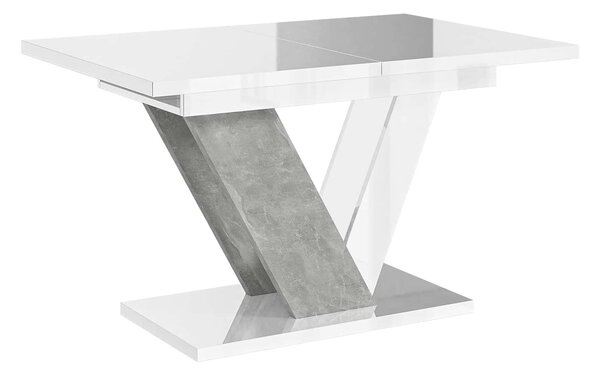 Masă lemn masiv alb Dining extensibilă Harmonique 120/160x80 cm
