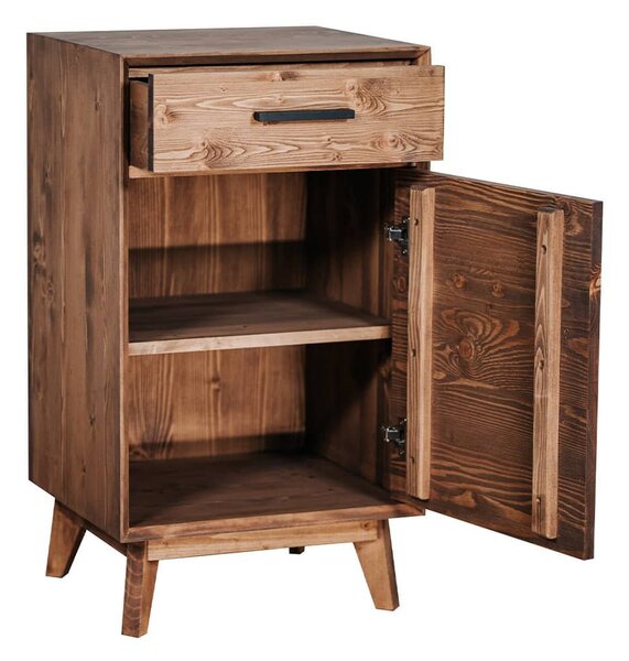 Dulap lemn masiv Timeless 1 Sertar 1 Ușă Whisky, 50 × 45 × 85 cm